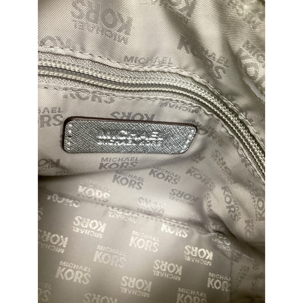 Michael Kors Purse Women’s One Size Crossbody Saffiano Leather Dust Bag Silver - Picture 9 of 11